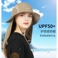 23年春夏新款护脖防晒渔夫帽UPF50+